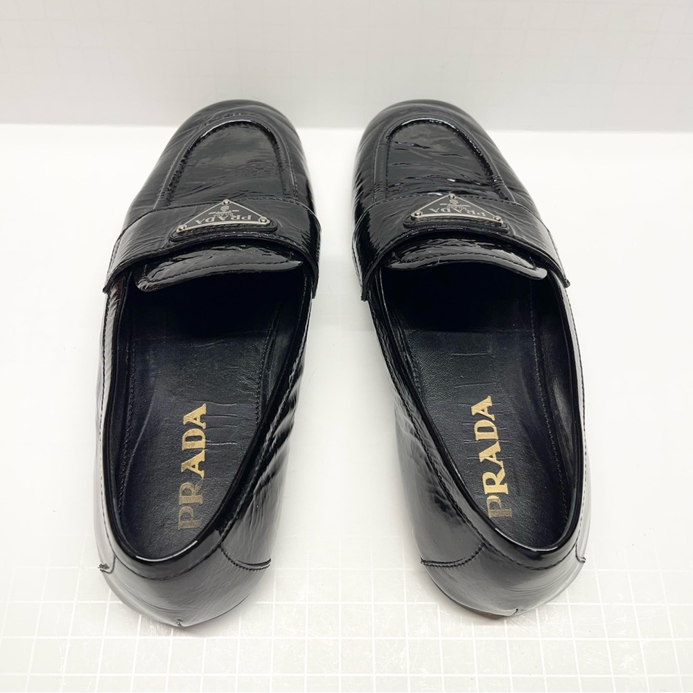 Prada Patent Leather Loafers Black Women’s Size 37 - Picture 9 of 10